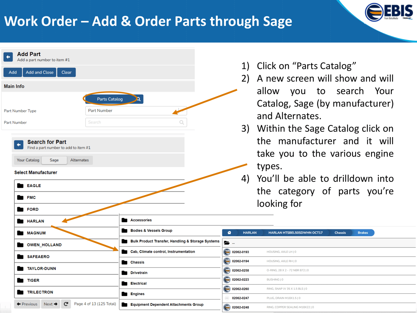 Adding parts through Sage Parts integration